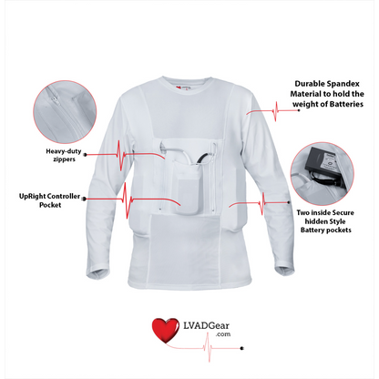 LVAD HeartMate Men's Full Sleeves Shirt White