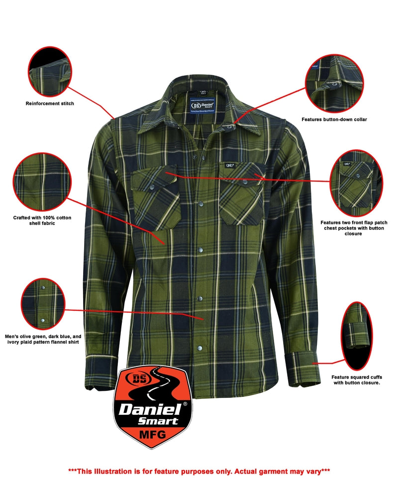 Men's Green Flannel Shirt