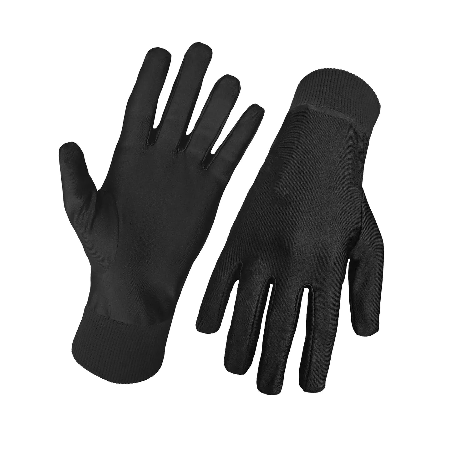 Silk black gloves