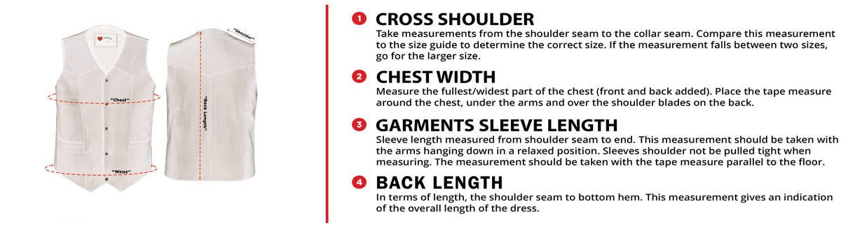 Leather LVAD  Size Chart Guide